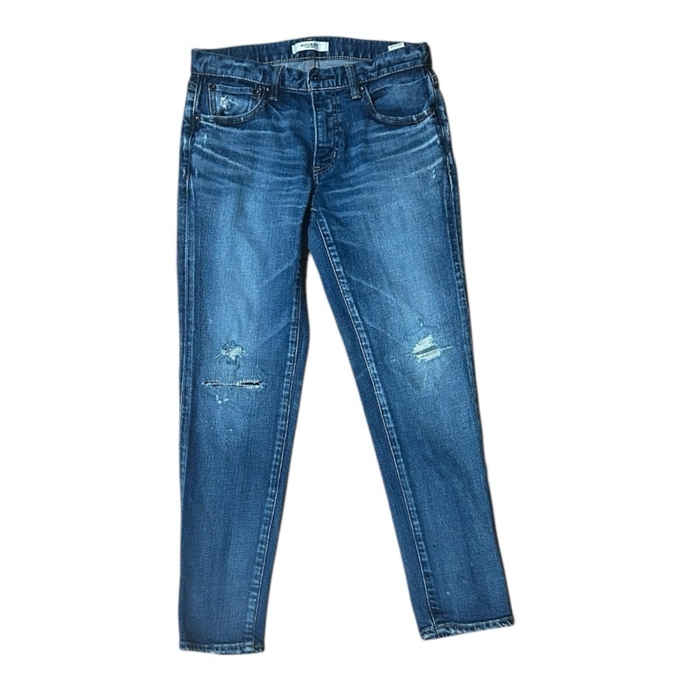 Moussy Denim Jeans Low Mid Rise Skinny Distressed Size 27 medium Wash - Picture 1 of 8